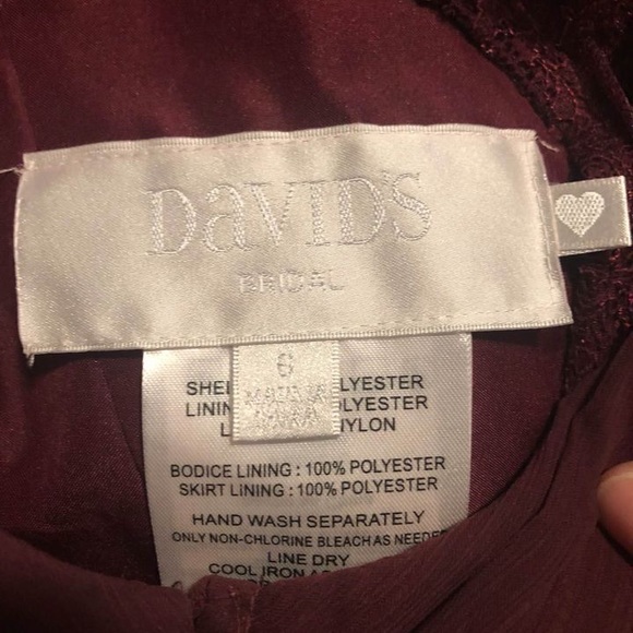 David’s Bridal Wine Red Bridesmaid Dress - Picture 3 of 3